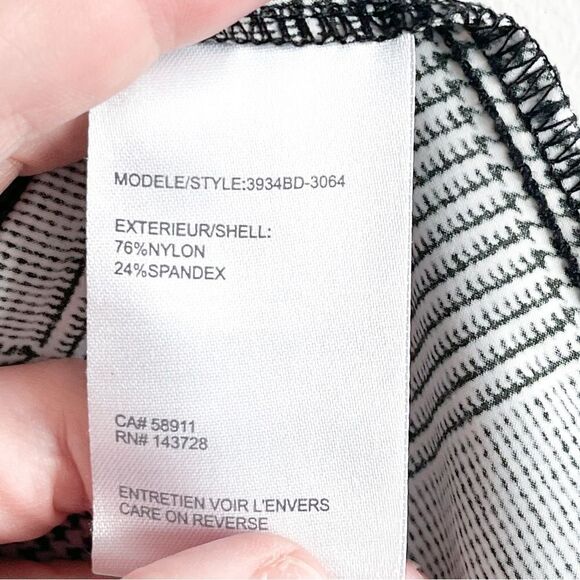 Tribal Tunic Blouse Houndstooth Soft Black White V-Neck Women's S Stretchy - Picture 4 of 8